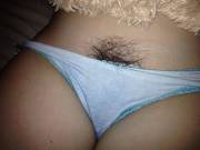 Pubes peeking out of panties