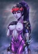 [F] Widowmaker shows her pireced nipples