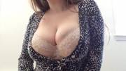 Classy cardigan cleavage :)