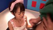 Asuka Hoshino cumshot 1 hangs from her chin for a bit