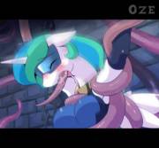 Princess Celestia getting tentacled [animated anthro] (artist:oze)