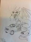 My classmate drew this big balled car fucker.