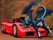 Dragoness grinding on Sportscar