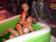 Girls in bikini are wrestling in jello [xpost /r/WetAndMessy]