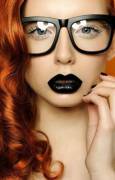 Black lips and glasses