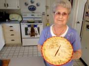 Grandma shows off her pie-slit with confidence!