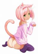 Cute Neko with tan line