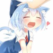 Cirno loves headpats (Touhou) [X-Post /r/kemonomimi]