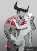 [NSFW][OC] Dragon Age Inquisition - My Inquisitor Lavellan x Iron Bull.