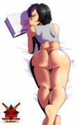 "Read butts ... eh books!" by Pltnm06Ghost (GoGo Tomago from Big Hero 6, Disney, Marvel]