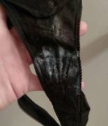 Creamy grool in my black thong