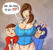 Ready to get fit (wii fit trainer, villiager, megaman)