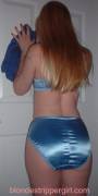 Blue satin full cuts