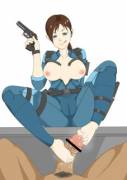 Jill Valentine Enjoys Giving a Skilful Footjob