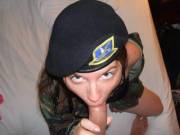 USAF chick sucking cock